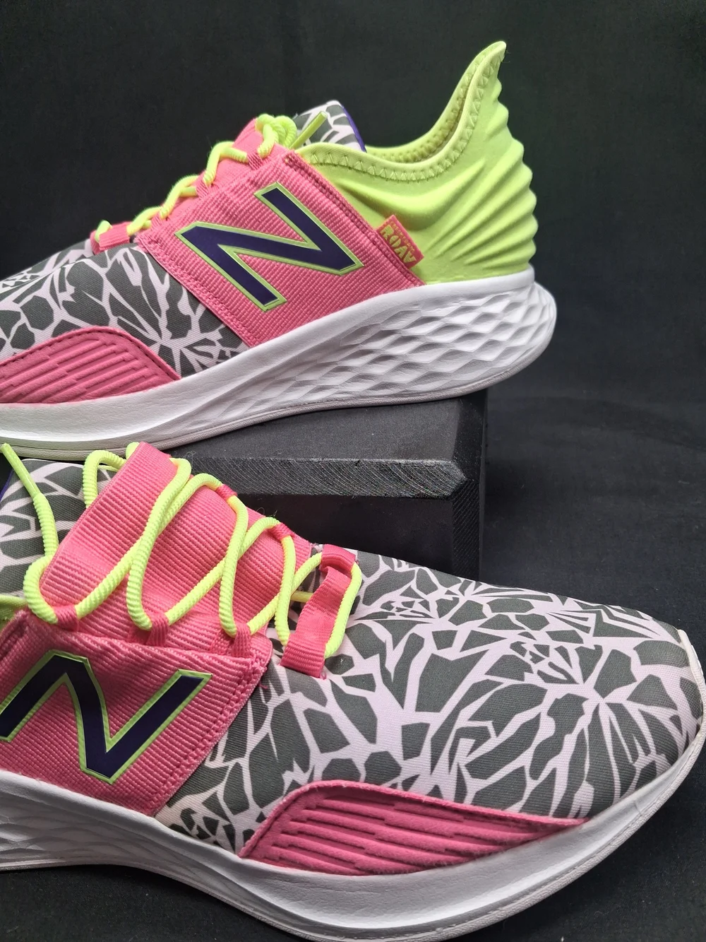 New Balance Womens Pink & Lime Athletic Sneakers